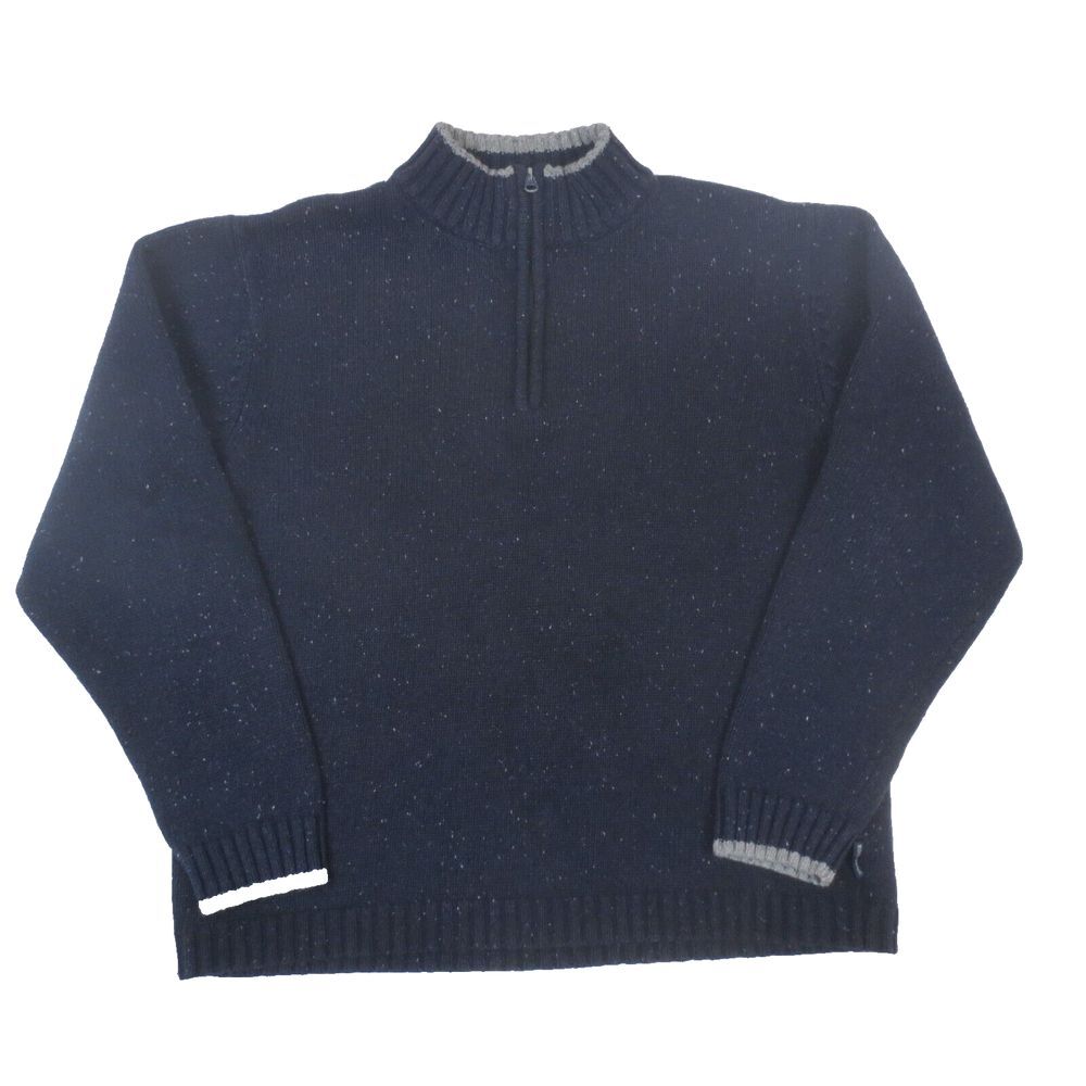 Vintage Woolrich 1/4 Zip‎ Sweater Mens Medium Blue Knit Pullover Casual Outdoor